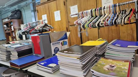 Donated school supplies